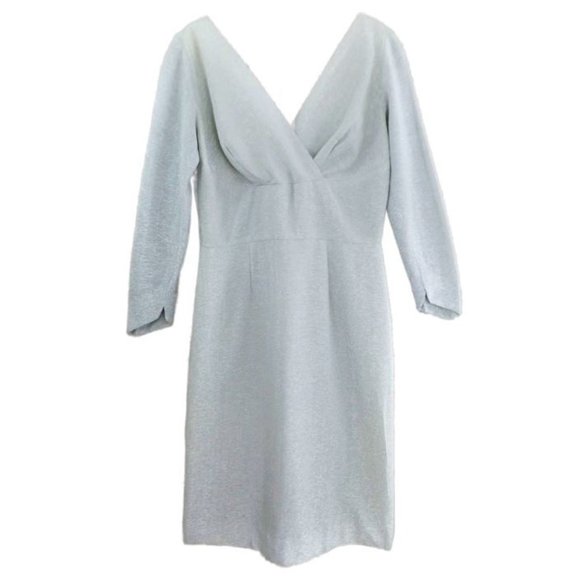 MeTaLLiC Claralura California Vintage 50s 60s Silver Lame Cocktail Dress Pinup L